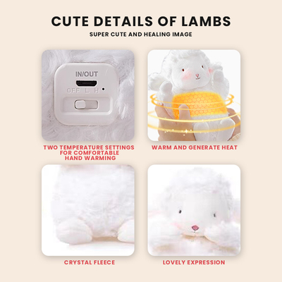 Restez confortable et connecté avec notre petite brebis plushie Hand Warmer Power Bank partout