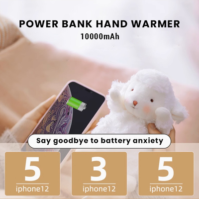 Appareil électrique de chauffage pour les mains, poupée de Noël 10000 mAh USB, source d'alimentation rechargeable, chauffage portable, chambre RV, jardin extérieur
