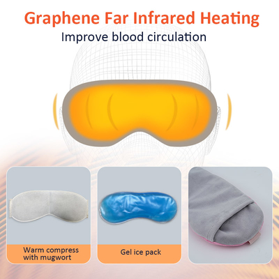 Masque pour les yeux auto-chauffant sans fil au graphène avec compresse chaude et froide apaisante pour les yeux secs, orgelets et pour soulager la fatigue oculaire