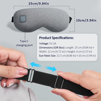 Masque pour les yeux auto-chauffant sans fil au graphène avec compresse chaude et froide apaisante pour les yeux secs, orgelets et pour soulager la fatigue oculaire