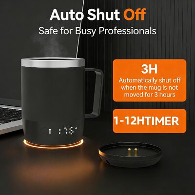 Mug à café chauffant intelligent de conception d'usine avec contrôle numérique de la température à LED en acier inoxydable portable