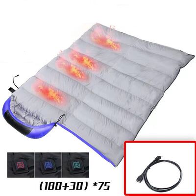 Customize Waterproof Heated Sleeping Bag Multi 5V 2A USB Power SHEERFOND Outdoor Heated Sleeping Bag For Camping