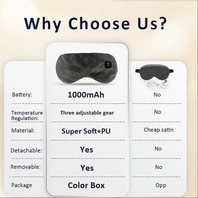 Masques pour les yeux sans fil pour soulager les yeux secs, améliorer le sommeil, coussin chauffant pour les yeux lavable pour les voyages et avec coque remplaçable
