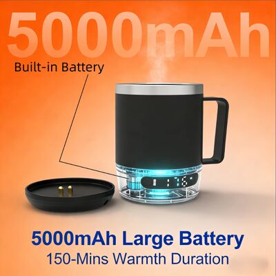 Bouteille en gros de tasse auto-chauffante portable 5000 MAh batterie 18 oz chauffe-café auto-chauffante rechargeable tasse de voyage pour bureau