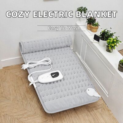 SHEERFOND couverture électrique hiver usage domestique élément de fil chauffant flanelle de haute qualité 120V lavable plusieurs niveaux de chaleur