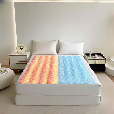 Mat de lit intelligent de luxe 600TC en coton de bambou à double zone de contrôle de la température avec système de refroidissement silencieux et de chauffage doux