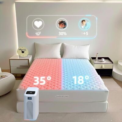 OEM luxe 600TC bambou/coton double zones contrôle tapis de lit intelligent système de refroidissement par dosettes chaud et sûr