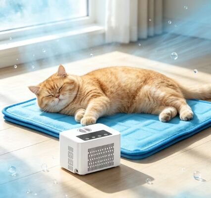 Coussin rafraîchissant intelligent pour animaux de compagnie utilisant la technologie de refroidissement par eau physique, maintenant une surface fraîche stable et durable pour les animaux de compagnie