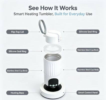 Chauffe-biberon portable USB avec température réglable et intérieur en acier inoxydable pour une alimentation sûre du nourrisson