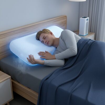 Oreiller chauffant électrique idéal pour les siestes au bureau et le sommeil, offrant un réglage de température confortable et une expérience douillette