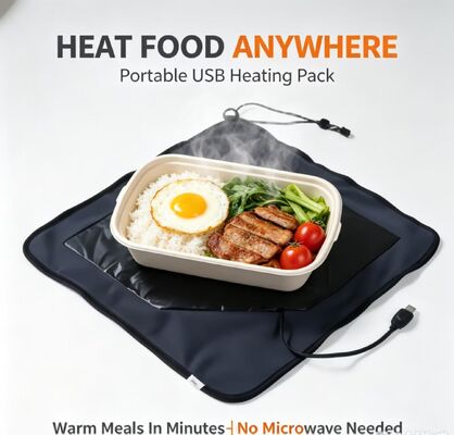 Sac chauffant alimentaire alimenté par USB avec surface de qualité alimentaire facile à nettoyer et idéal pour maintenir la chaleur constante des repas en déplacement