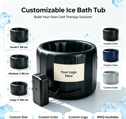 Une baignoire de glace gonflable portable avec un design léger et un transport facile, adaptée à la thérapie par immersion à froid en extérieur