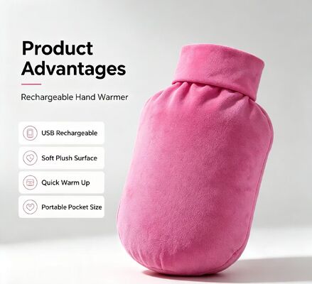Bouteille électrique chauffante à main rechargeable, couverture cristalline ultra douce pour la peau, chauffage rapide, sac chauffant portable pour le froid