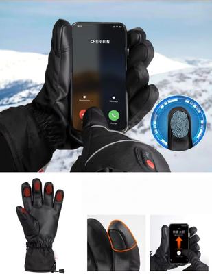 Gants chauffants électriques, gants chauffants alimentés par batterie à feuille de graphène 5V, gants thermiques chauds coupe-vent et imperméables réglables de 40 à 65 ℃ pour le ski, le cyclisme, le camping et le travail