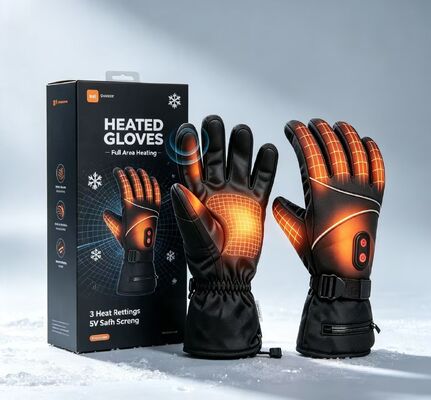 Gants chauffants électriques en graphène, fonctionnant sur batterie 5V, température réglable, coupe-vent, imperméables, chauffe-mains pour sports d'extérieur, ski, cyclisme