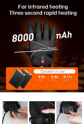 Gants chauffants électriques en graphène, fonctionnant sur batterie 5V, température réglable, coupe-vent, imperméables, chauffe-mains pour sports d'extérieur, ski, cyclisme