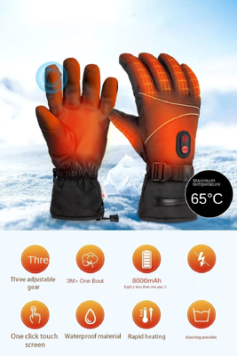 Des gants électriques à écran tactile chauffés au graphène, chauffants pour les mains, durables et réglables en température, étanches au vent et à la neige