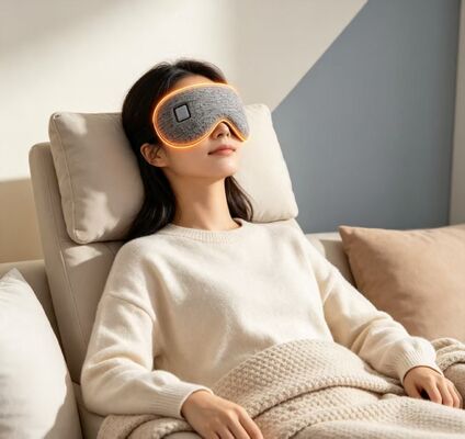 Masque pour les yeux chauffé unisexe, USB rechargeable en tissu tricoté souple Masque thermique pour les yeux, température réglable Masque à compresse chaude pour soulager la fatigue oculaire pour les hommes Femmes Voyage au bureau à domicile