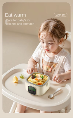 Home Electric Heating Lunch Box, Mini Portable Food Warmer, 304 Stainless SteelFast Heat, Space Saving for Household Family Dining