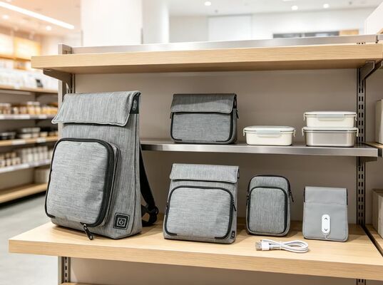 Sac à déjeuner chauffant USB en fibre de polyester, chauffe-aliments étanche et anti-fuite, unité chauffante amovible et lavable, 50 à 59 ℃, réglage de la température à 3 niveaux pour réchauffer les repas en déplacement