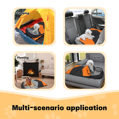 Sac de couchage pour chiens chauffé 3 niveaux réglable de température, sac de couchage en coton creux de marque privée 71*108cm, logo et emballage personnalisés pour le camping Voyage à domicile en plein air, certifié CE FCC