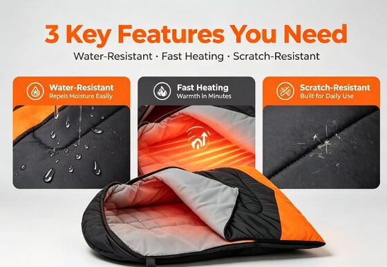 Sac de couchage chauffé pour chien résistant à l'eau et aux rayures, à température réglable à 3 niveaux, sac de couchage polyester durable pour animaux de compagnie pour plusieurs races de chiens, coton creux adapté au vent de neige d'hiver