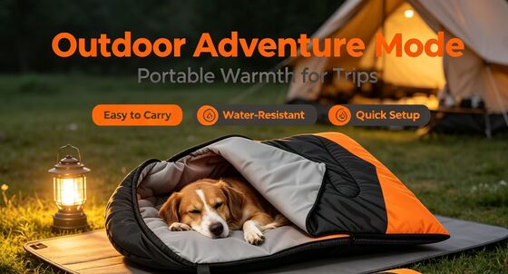 Sac de couchage pour chiens chauffé compact et facile à ranger, léger de 0,93 kg Sac de couchage pliable pour animaux de compagnie pour chiens de petites et moyennes races, parfait pour les activités extérieures à la maison et par temps froid