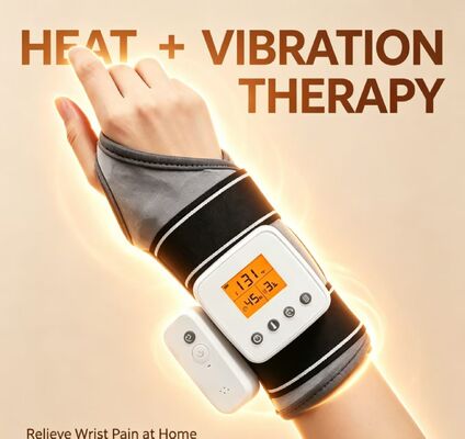 Attelle de poignet chauffante rechargeable par USB avec massage par vibration, 3 réglages de température et de minuterie, bandage chauffant pour le soutien du poignet en cas de tunnel carpien et d'arthrite