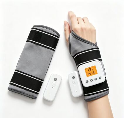 Attelle de poignet chauffante rechargeable par USB avec massage par vibration, 3 réglages de température et de minuterie, bandage chauffant pour le soutien du poignet en cas de tunnel carpien et d'arthrite