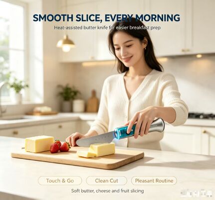 Baking Must-have Electric Butter Heating Knife, Waterproof Touch Control Butter Softening Cutter, 1020mAh USB Rechargeable, Great Kitchen Gadget Gift