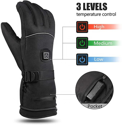 Gants chauffants électriques en cuir en PU résistant à l'eau en hiver pour le travail et les activités en plein air