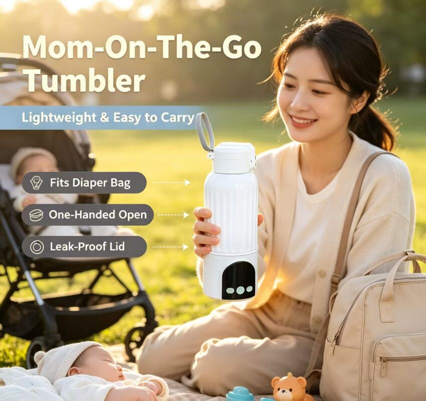 Chauffe-biberon portable USB avec température réglable et intérieur en acier inoxydable pour une alimentation sûre du nourrisson