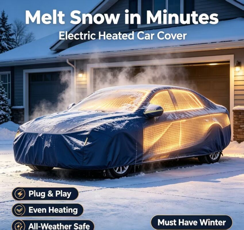 Capote de chauffage de voiture avec installation et retrait faciles, conçue pour une utilisation répétée et une protection contre la neige, le gel et la pluie légère