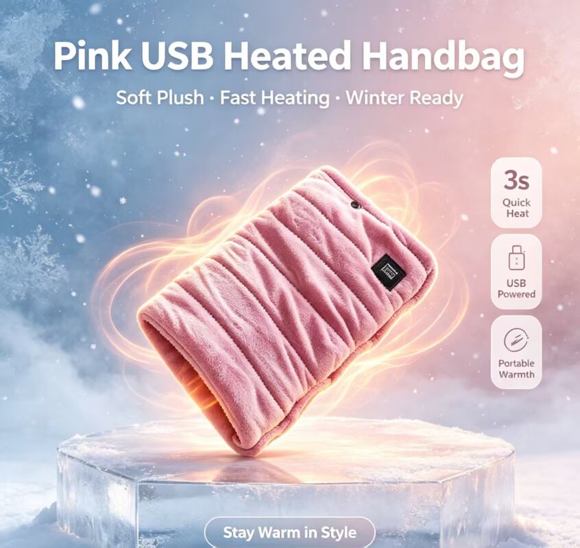 Appareil de chauffage portable avec alimentation USB en tissu soyeux souple, surface chauffante constante, fonction de poids léger, conception compacte et protection de la sécurité