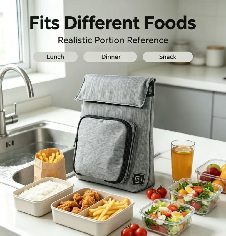 Sac électrique de chauffage pour déjeuner compatible avec plusieurs repas, USB étanche à l'eau, réchauffeur alimentaire, rangement de différents types d'aliments, régulation de la température de 50 à 59 °C à 3 niveaux, chargeur amovible lavable, étanche aux fuites pour les voyages en plein air