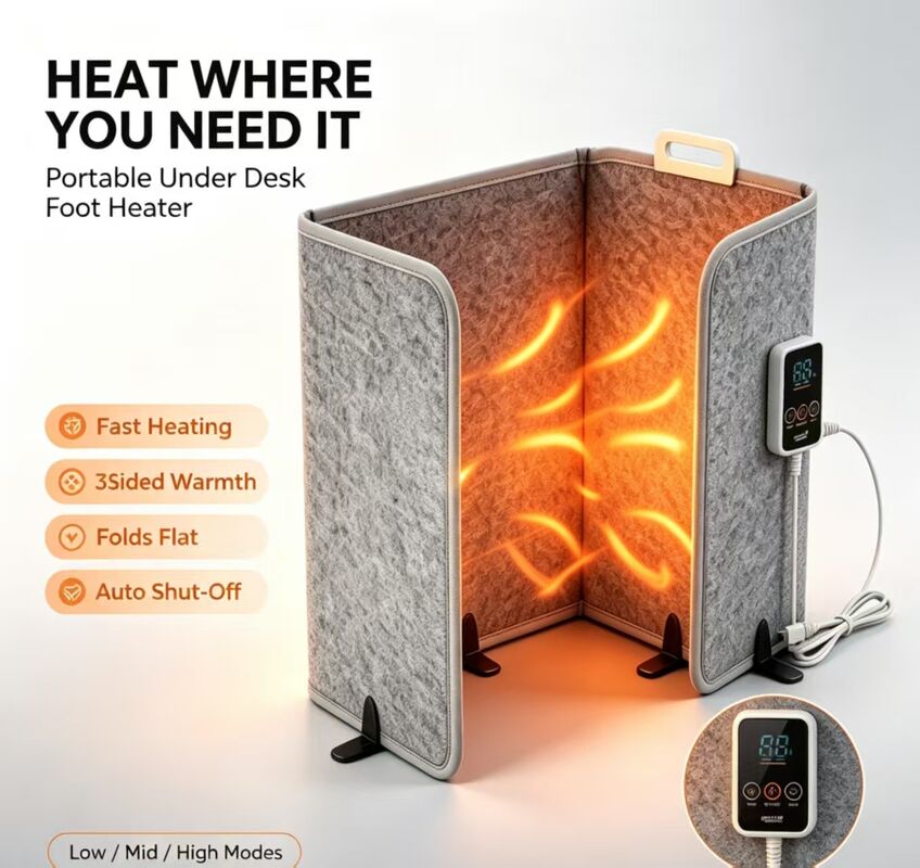Electric Heated Foot Warmer Pad, Windproof Waterproof 3 Gear Temperature Control 53*97cm Customizable 220V Heating Foot Plate for Winter Home Office Use