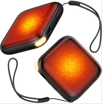 Réchauffeur à main rechargeable de 2 paquets de 6000 mAh, à chauffage rapide, à LED, pour une garantie certifiée d'un an, chauffeur de poche portable pour l'extérieur