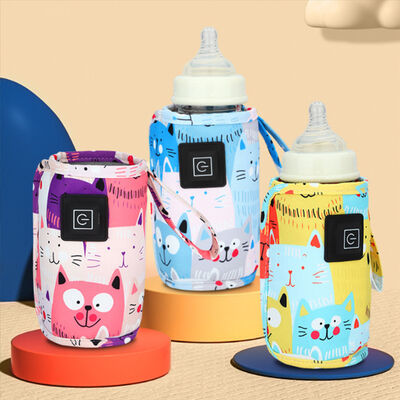 Manche de chauffage de lait avec un joli petit motif de tigre taille personnalisable et charge USB avec des modes de chauffage contrôlés par minuterie