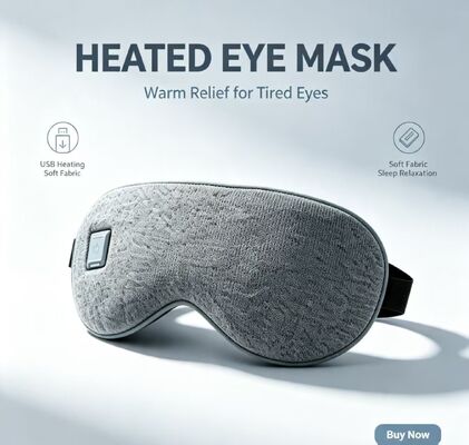 Masque pour les yeux chauffant, masque électrique chauffant en PU super doux 35-55°C température réglable, masque pour les yeux chauffant portable rechargeable de 1000mAh pour soulager la fatigue oculaire, bureau de voyage usage scolaire à domicile