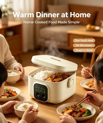 Boîte à lunch électrique à chauffage à domicile, mini-réchauffeur de nourriture portable, acier inoxydable 304Chauffage rapide, économie d'espace pour la cuisine familiale du ménage