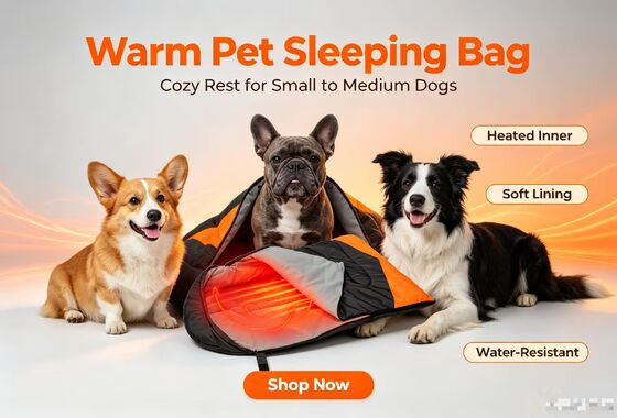 Sac de couchage chauffé pour chien résistant à l'eau et aux rayures, à température réglable à 3 niveaux, sac de couchage polyester durable pour animaux de compagnie pour plusieurs races de chiens, coton creux adapté au vent de neige d'hiver