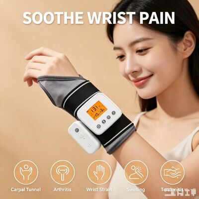 Bracelet de thérapie du poignet avec vibration chauffante | 3 modes de chaleur et de temps, support de poignet chauffant rechargeable par USB 3000 mAh pour soulager les douleurs au poignet, la ténosynovite et l'arthrite